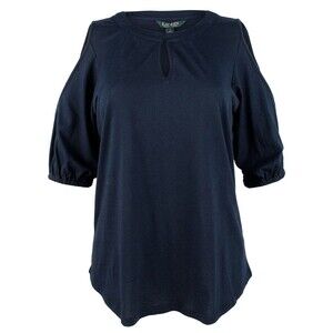 Ralph Lauren Women's Plus Size Cold-Shoulder Keyhole Top-I-3X